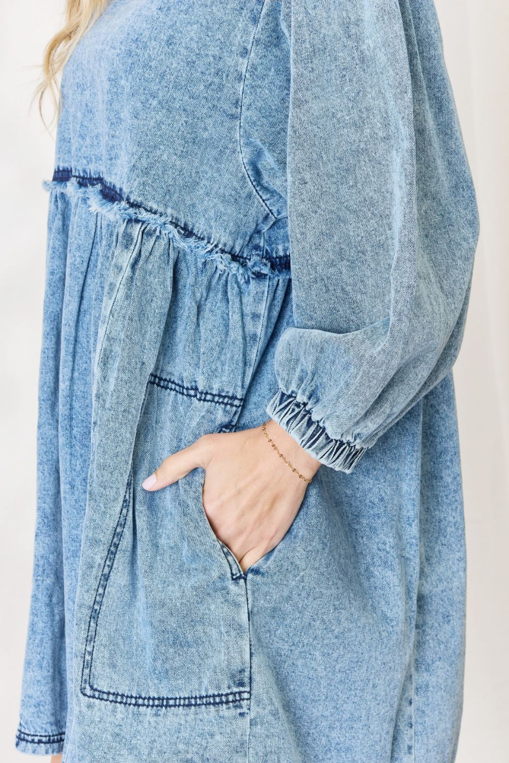 HEYSON Full Size Oversized Denim Babydoll Dress-Teresa&#39;s Fashionista LLC