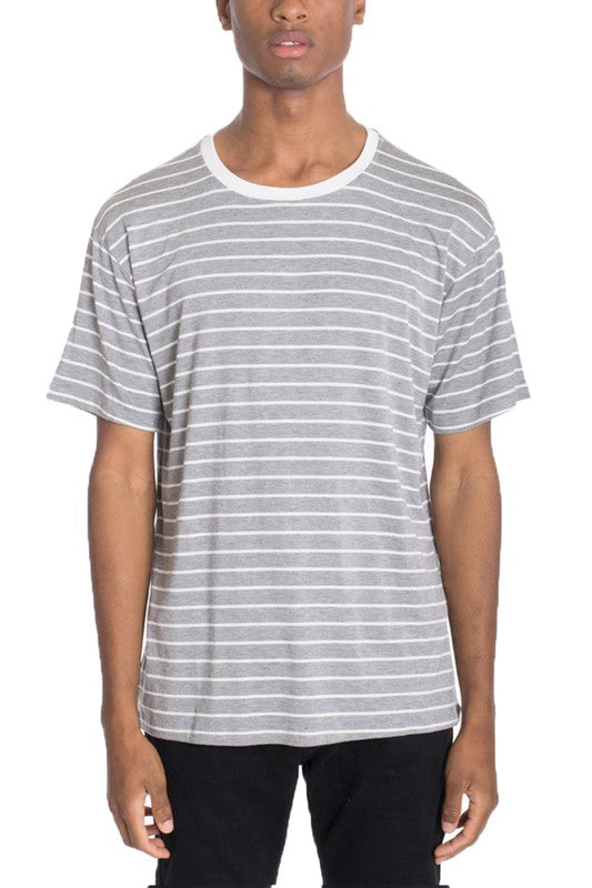 Weiv Short Sleeve Striped T Shirt-Teresa&#39;s Fashionista LLC