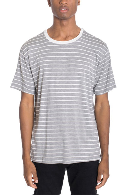 Weiv Short Sleeve Striped T Shirt-Teresa&#39;s Fashionista LLC