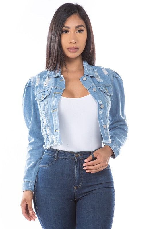 DENIM JACKET-Teresa&#39;s Fashionista LLC