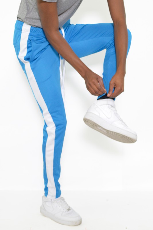 SLIM FIT SINGLE STRIPE TRACK PANT-Teresa&#39;s Fashionista LLC