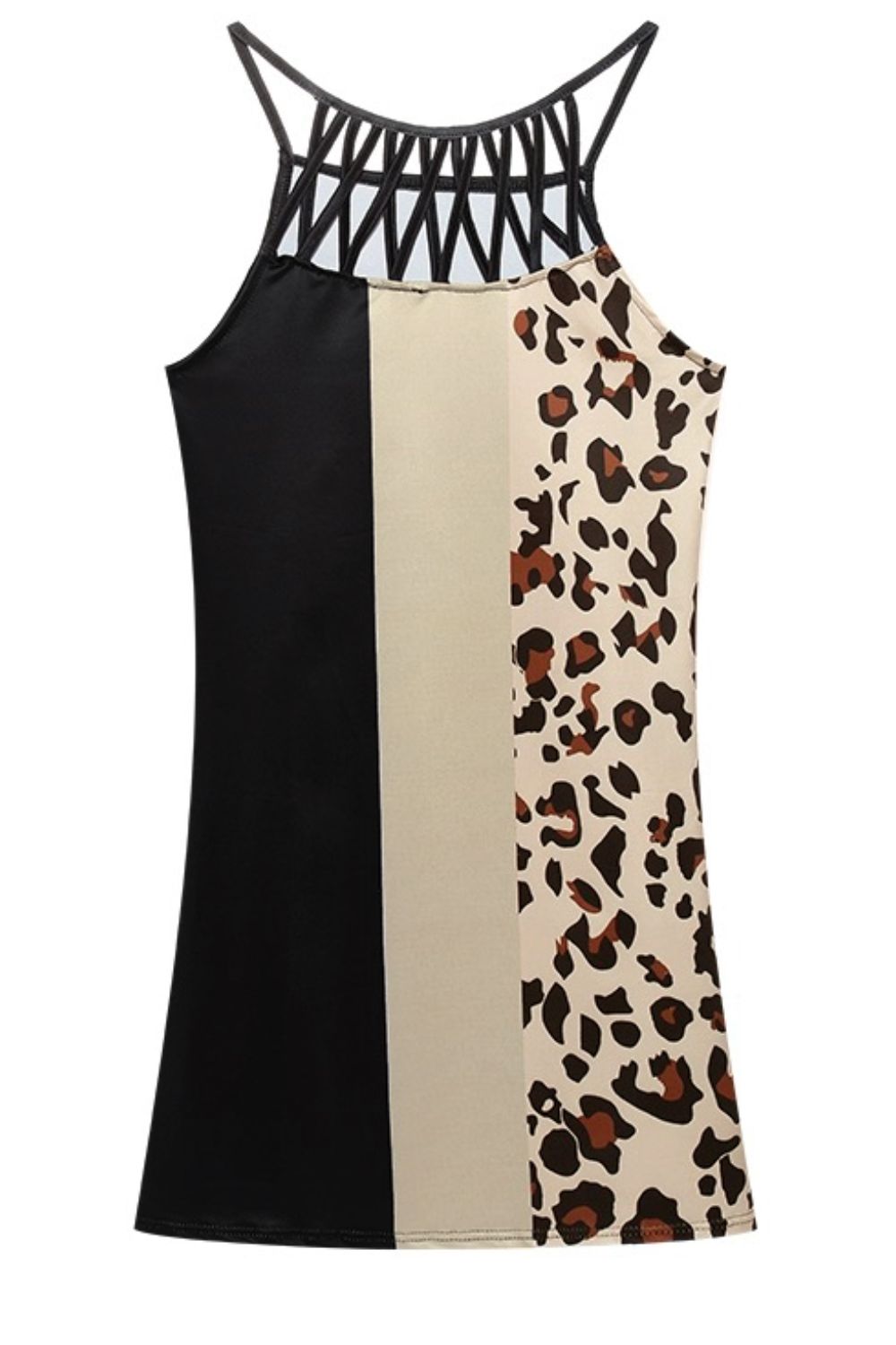 Printed Grecian Neck Mini Dress-Teresa&#39;s Fashionista LLC