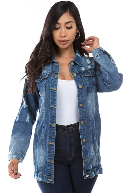 DENIM JACKET-Teresa&#39;s Fashionista LLC