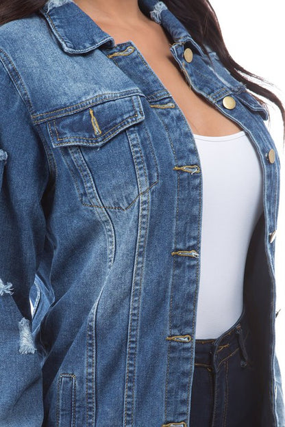 DENIM JACKET-Teresa&#39;s Fashionista LLC