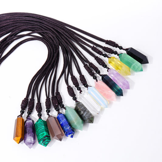 Raw Crystal Energy Stone Jewelry Pendant Necklace-Teresa&#39;s Fashionista LLC