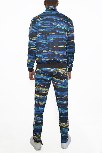 MENS PRINT FULL ZIP TRACK SUIT SET-Teresa&#39;s Fashionista LLC