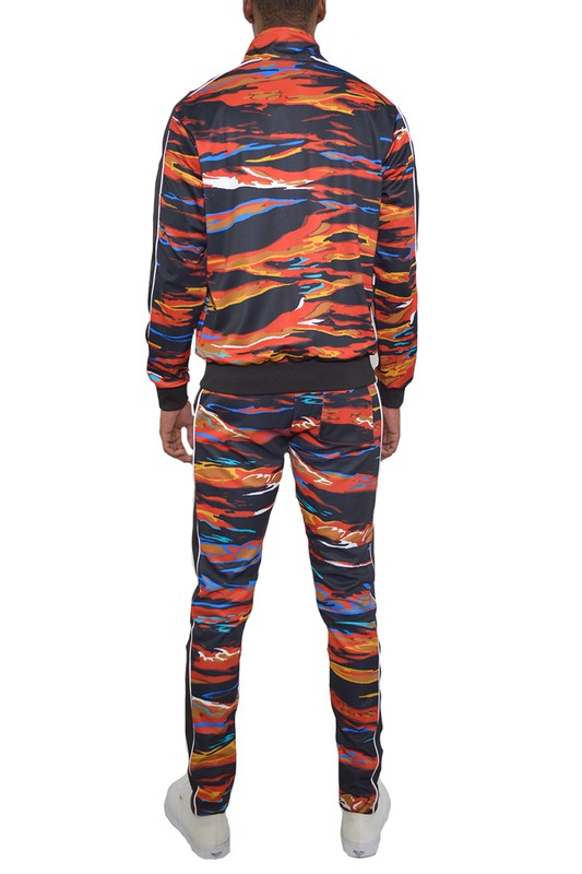 MENS PRINT FULL ZIP TRACK SUIT SET-Teresa&#39;s Fashionista LLC