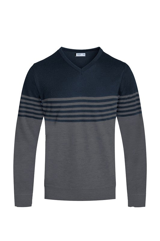 Weiv Mens Knit VNeck Pullover Sweater-Teresa&#39;s Fashionista LLC