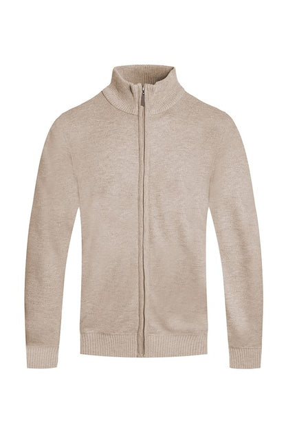 Weiv Mens Solid Full Zip Sweater-Teresa&#39;s Fashionista LLC