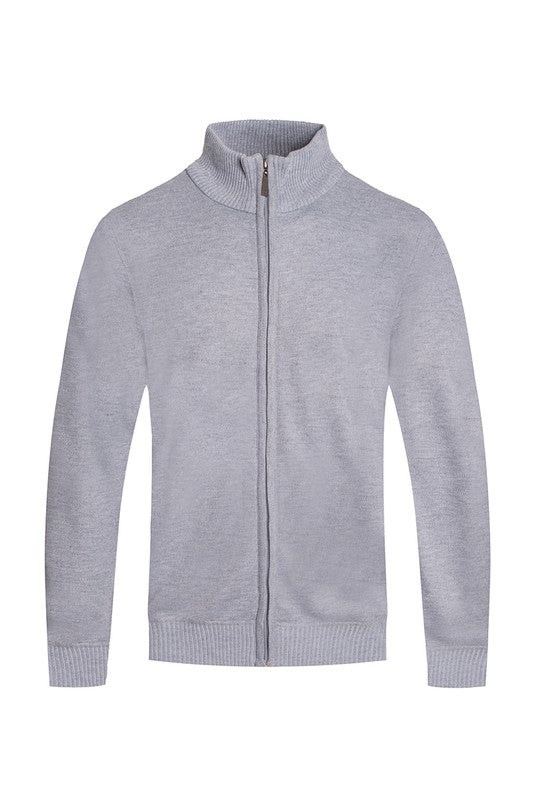 Weiv Mens Solid Full Zip Sweater-Teresa&#39;s Fashionista LLC