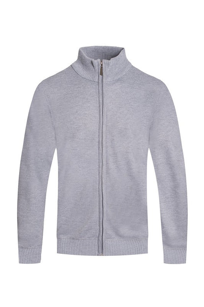 Weiv Mens Solid Full Zip Sweater-Teresa&#39;s Fashionista LLC