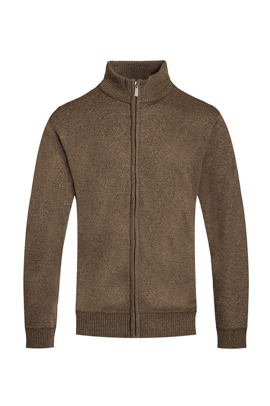 Weiv Mens Solid Full Zip Sweater-Teresa&#39;s Fashionista LLC