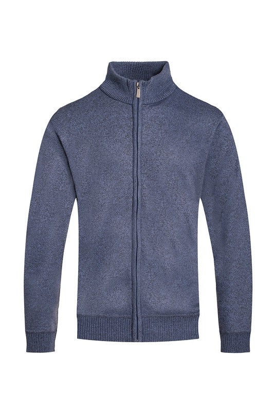 Weiv Mens Solid Full Zip Sweater-Teresa&#39;s Fashionista LLC