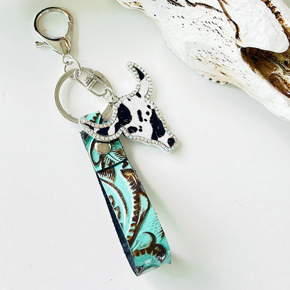 Rhinestone Bull Keychain-Teresa&#39;s Fashionista LLC