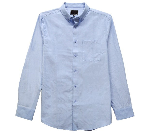 Mens White Long Sleeve Button Down Shirt-Teresa&#39;s Fashionista LLC