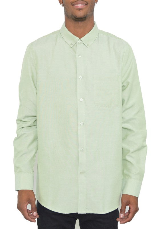 Mens White Long Sleeve Button Down Shirt-Teresa&#39;s Fashionista LLC