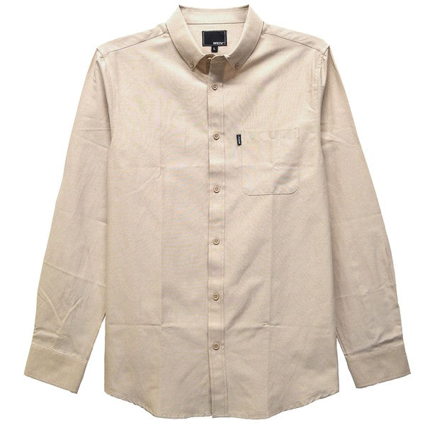 Mens White Long Sleeve Button Down Shirt-Teresa&#39;s Fashionista LLC