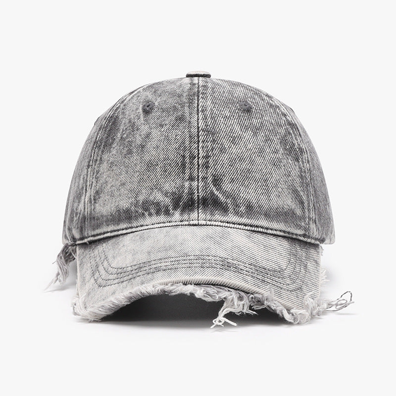 Raw Hem Adjustable Cotton Baseball Cap-Teresa&#39;s Fashionista LLC