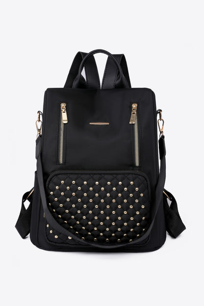 Zipper Pocket Beaded Backpack-Teresa&#39;s Fashionista LLC