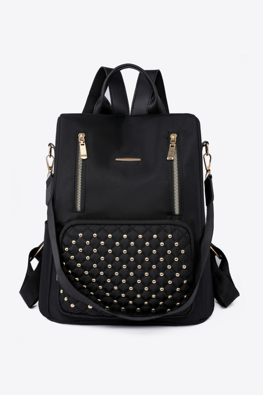 Zipper Pocket Beaded Backpack-Teresa&#39;s Fashionista LLC