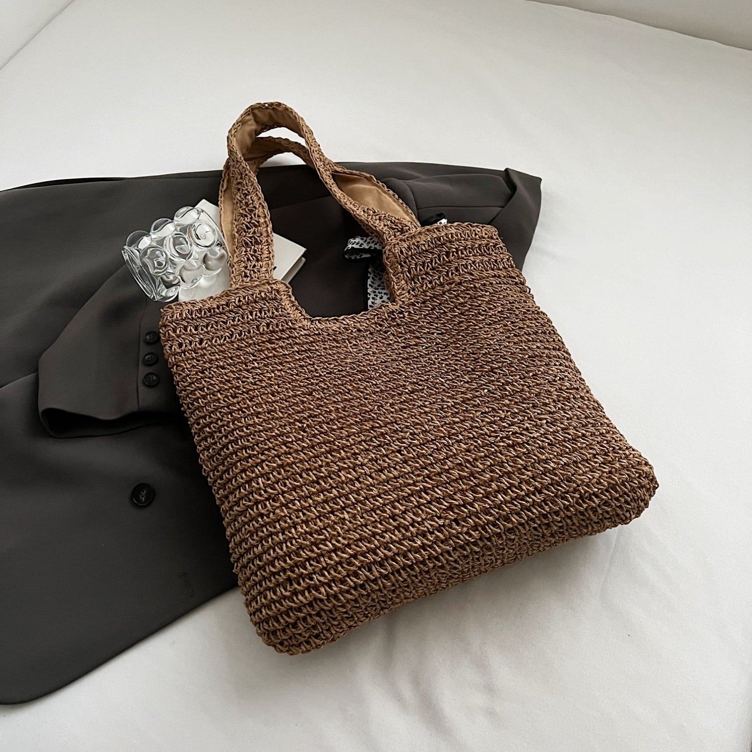 Straw Woven Tote Bag-Teresa&#39;s Fashionista LLC