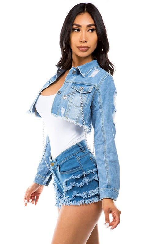 DENIM JACKET-Teresa&#39;s Fashionista LLC