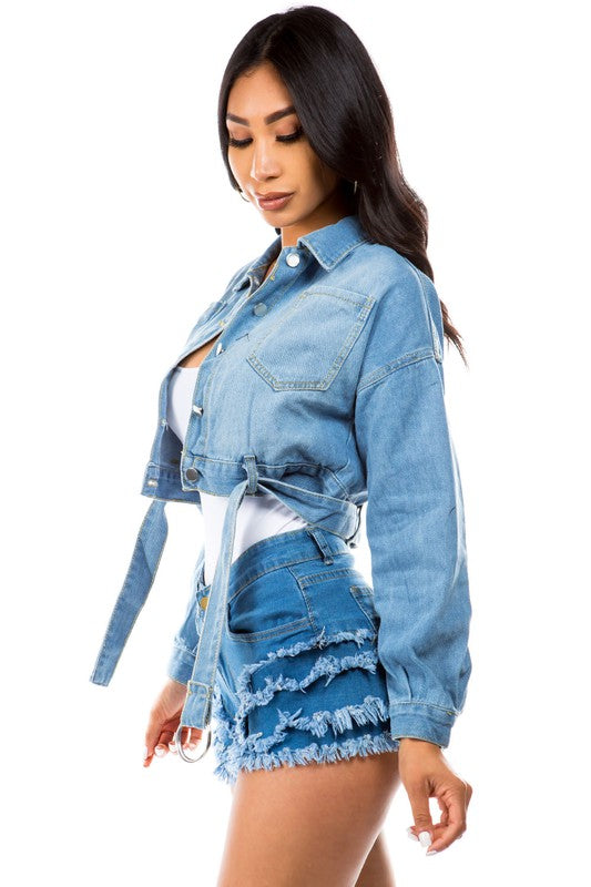 DENIM JACKET-Teresa&#39;s Fashionista LLC