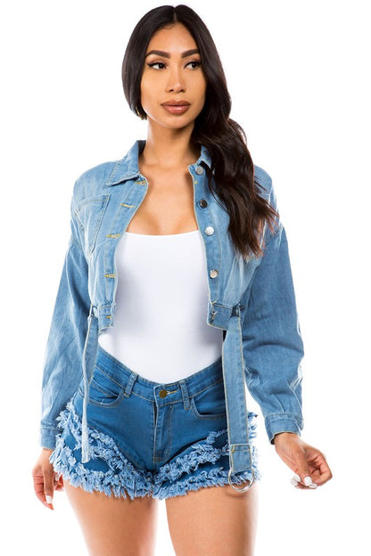 DENIM JACKET-Teresa&#39;s Fashionista LLC