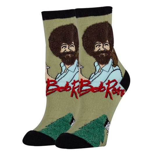 Painting Bob Ross - Women's Funny Socks-Teresa&#39;s Fashionista LLC