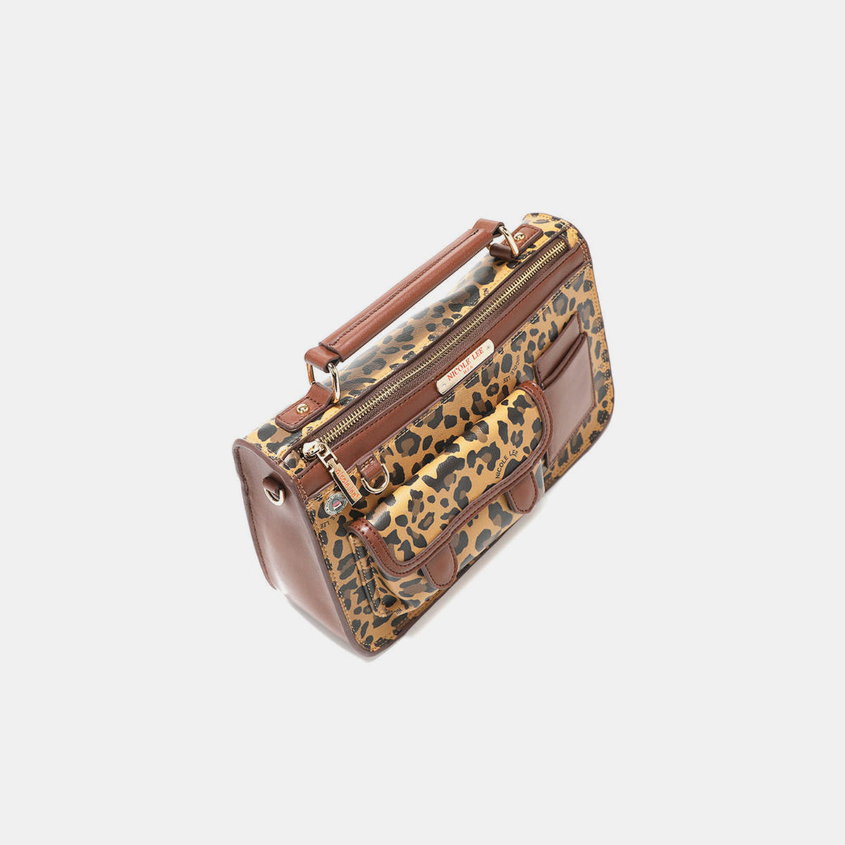 Nicole Lee USA Leopard Top Handle Handbag-Teresa&#39;s Fashionista LLC