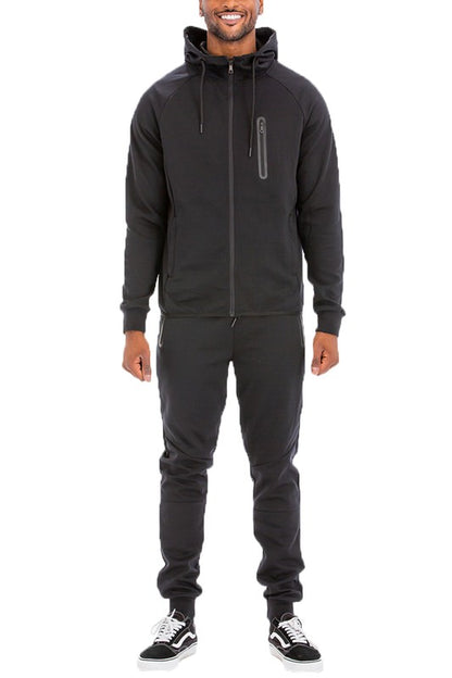 Mens Full Zip Sweat Pant Sweat Set-Teresa&#39;s Fashionista LLC