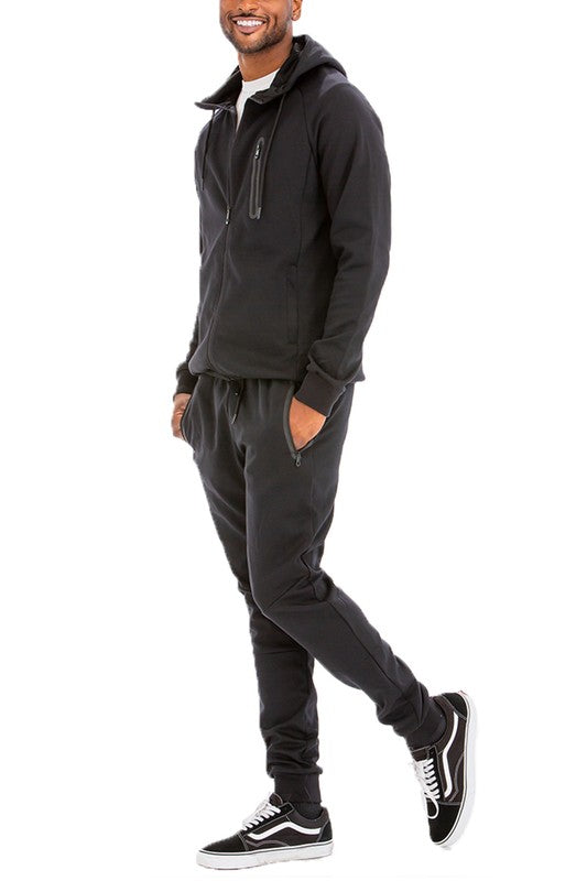 Mens Full Zip Sweat Pant Sweat Set-Teresa&#39;s Fashionista LLC