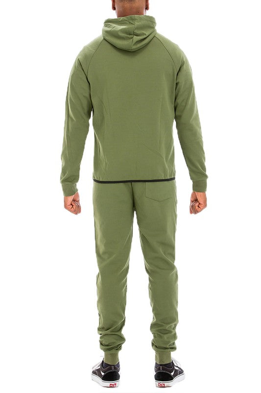 Mens Full Zip Sweat Pant Sweat Set-Teresa&#39;s Fashionista LLC