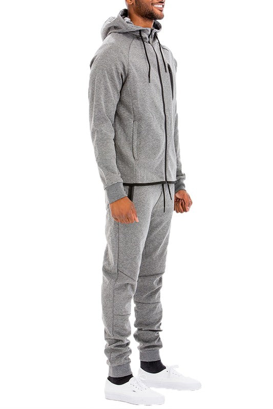 Mens Full Zip Sweat Pant Sweat Set-Teresa&#39;s Fashionista LLC