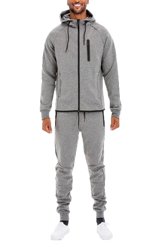 Mens Full Zip Sweat Pant Sweat Set-Teresa&#39;s Fashionista LLC