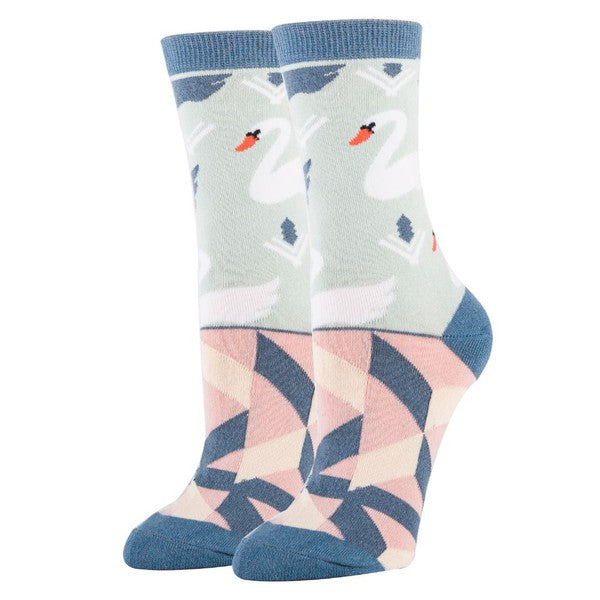 Black Swan - Women's Crew Socks-Teresa&#39;s Fashionista LLC