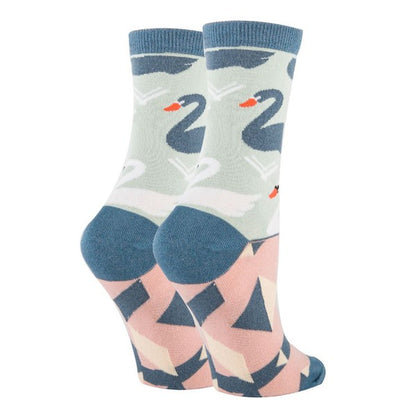 Black Swan - Women's Crew Socks-Teresa&#39;s Fashionista LLC