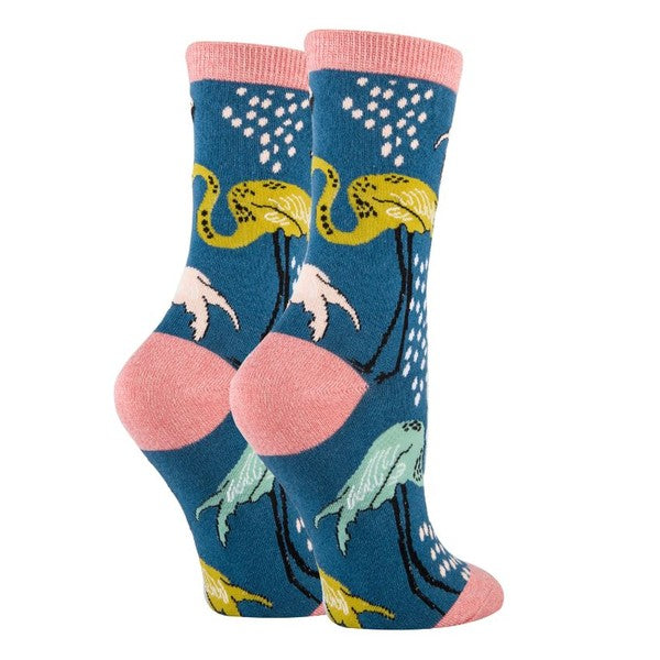 Flamingo Sun - Women's Crew Socks-Teresa&#39;s Fashionista LLC