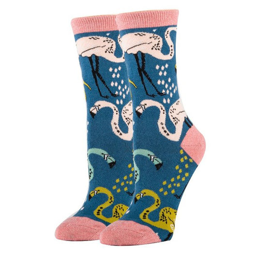 Flamingo Sun - Women's Crew Socks-Teresa&#39;s Fashionista LLC