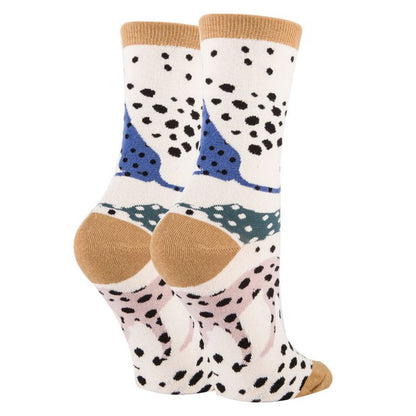 Cheetah Charm - Women's Cotton Crew Socks-Teresa&#39;s Fashionista LLC