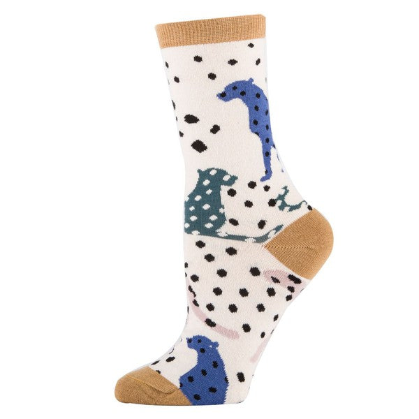 Cheetah Charm - Women's Cotton Crew Socks-Teresa&#39;s Fashionista LLC