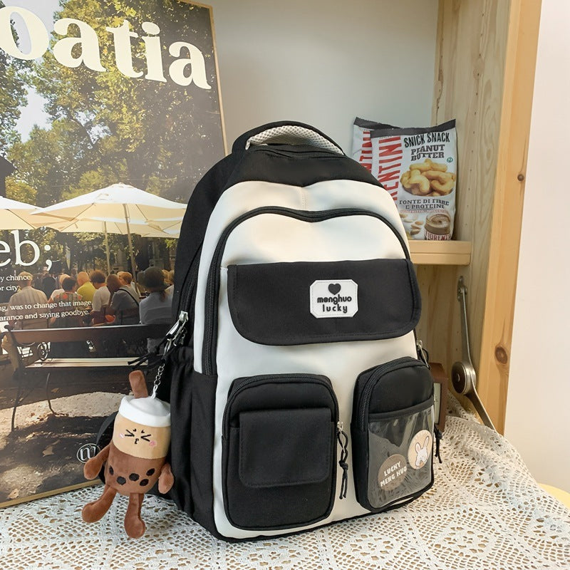 Cute Campus Backpack Large Capacity Multi-pocket Bags Women Primary Junior High School Students Schoolbags-Teresa&#39;s Fashionista LLC