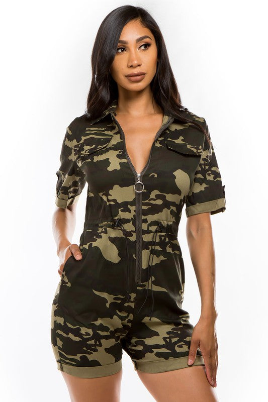 CAMOFLAGE ROMPER-Teresa&#39;s Fashionista LLC