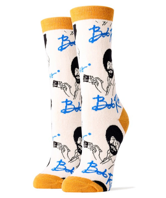 It's Bob Ross - Women's Funny Crew Socks-Teresa&#39;s Fashionista LLC