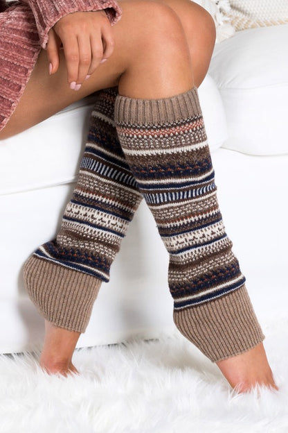 Short Fairisle Legwarmer-Teresa&#39;s Fashionista LLC