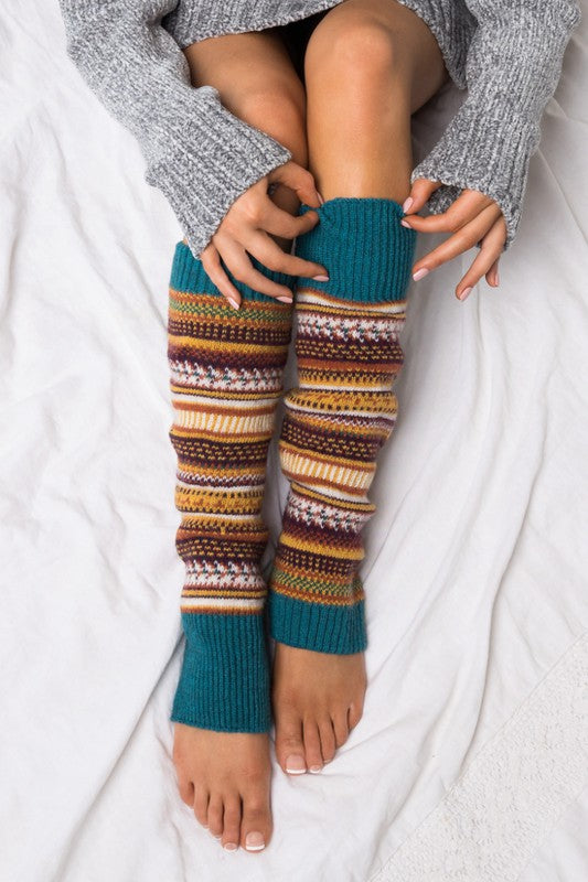 Short Fairisle Legwarmer-Teresa&#39;s Fashionista LLC