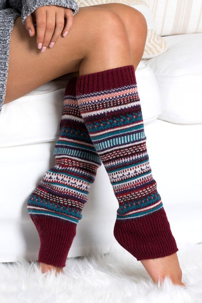 Short Fairisle Legwarmer-Teresa&#39;s Fashionista LLC