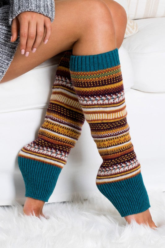 Short Fairisle Legwarmer-Teresa&#39;s Fashionista LLC