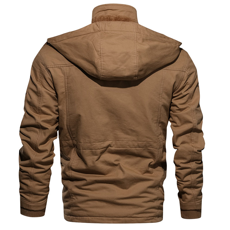 Men Winter Fleece Jacket Warm Hooded Coat Thermal Thick Outerwear Male Military Jacket-Teresa&#39;s Fashionista LLC