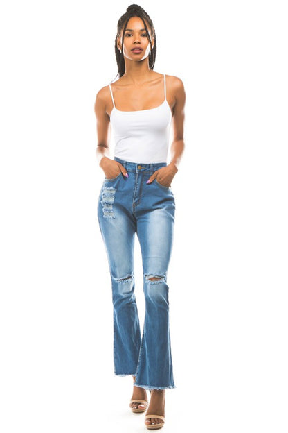 DENIM JEANS MULTI CUT-Teresa&#39;s Fashionista LLC